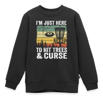 Drôle de disque de golf cadeau de joueur proverbes - Sweat Premium enfant bio - noir - Devant - AI Model Kid Female (0cm)