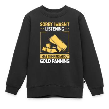 Gold Prospector Gold Miner for Gold Gold Panning - Kinder Premium Organic Sweatshirt - Schwarz - Vorne - AI Model Kid Female (0cm)