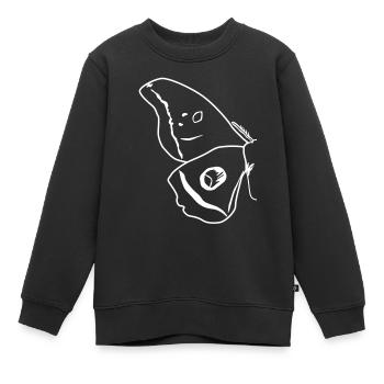 Motten Contours ailes - Sweat Premium enfant bio - noir - Devant - AI Model Kid Female (0cm)