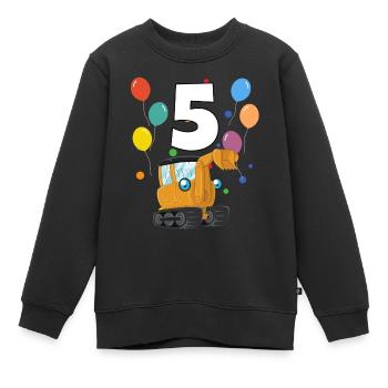5 anniversaire anniversaire d’enfant 5 ans pelle - Sweat Premium enfant bio - noir - Devant - AI Model Kid Female (0cm)