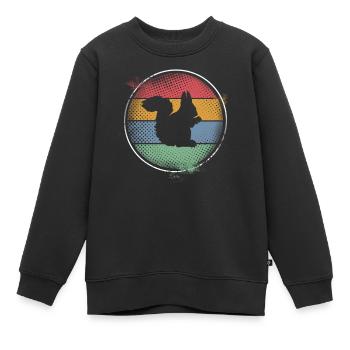 Eichhörnchen - Kinder Premium Organic Sweatshirt - Schwarz - Vorne - AI Model Kid Female (0cm)
