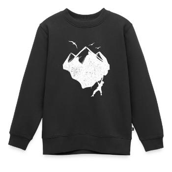 Escalade cadeau escalade rocheuse Sports de montagne Climbing - Sweat Premium enfant bio - noir - Devant - AI Model Kid Female (0cm)