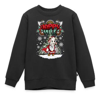 Happy Yule Viking Christmas Goat - Sweat Premium enfant bio - noir - Devant - AI Model Kid Female (0cm)