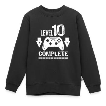10 Birthday Young Level 10 Complete Gift Idea - Kids Premium Organic Sweatshirt - black - Front - AI Model Kid Female (0cm)
