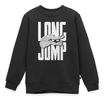 Saut en longueur - Sweat Premium enfant bio - noir - Devant - AI Model Kid Female (0cm)