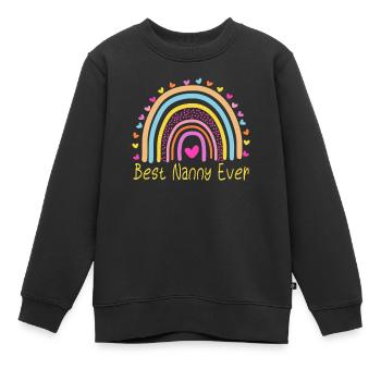 Best Nanny Ever Au Pair Rainbow - Kinder Premium Organic Sweatshirt - Schwarz - Vorne - AI Model Kid Female (0cm)