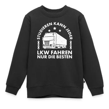 LKW Fahrer Lastwagenfahrer Fernfahrer Trucker - Kinder Premium Organic Sweatshirt - Schwarz - Vorne - AI Model Kid Female (0cm)