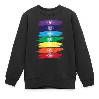 SEPT CHAKRAS - Sweat Premium enfant bio - noir - Devant - AI Model Kid Female (0cm)