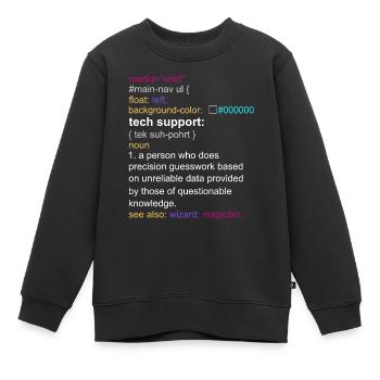 Tech support html coding gift coder - Sweat Premium enfant bio - noir - Devant - AI Model Kid Female (0cm)