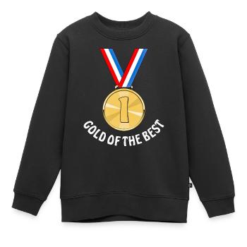 MÉDAILLE D’OR DU BEST - Sweat Premium enfant bio - noir - Devant - AI Model Kid Female (0cm)