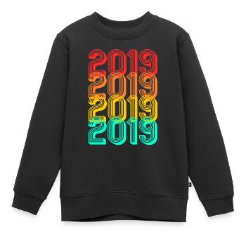 Né en 2019 2019 Don Naissance 2019 - Sweat Premium enfant bio - noir - Devant - AI Model Kid Female (0cm)