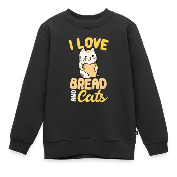 Katzen Und Brot - Kinder Premium Organic Sweatshirt - Schwarz - Vorne - AI Model Kid Female (0cm)