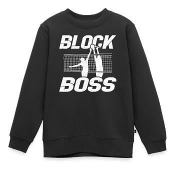 Volley-ball beach volley - Sweat Premium enfant bio - noir - Devant - AI Model Kid Female (0cm)