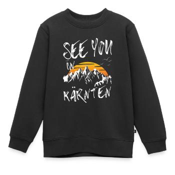 Carinthie Ski Berg Snowboarden Autriche - Sweat Premium enfant bio - noir - Devant - AI Model Kid Female (0cm)