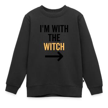 Je suis avec la sorcière - Sweat Premium enfant bio - noir - Devant - AI Model Kid Female (0cm)