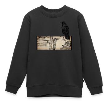 Dark Academia Aesthetic Rabe Krähe Soft Grunge - Kinder Premium Organic Sweatshirt - Schwarz - Vorne - AI Model Kid Female (0cm)