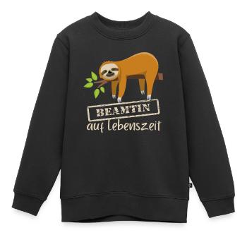Beamtin - Faultier Ausruhen Chillen keine Hektik - Kinder Premium Organic Sweatshirt - Schwarz - Vorne - AI Model Kid Female (0cm)