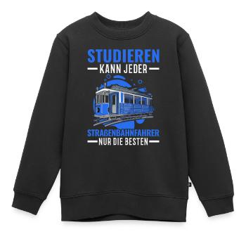Straßenbahn Straßenbahnfahrer Tram S-Bahn - Kinder Premium Organic Sweatshirt - Schwarz - Vorne - AI Model Kid Female (0cm)