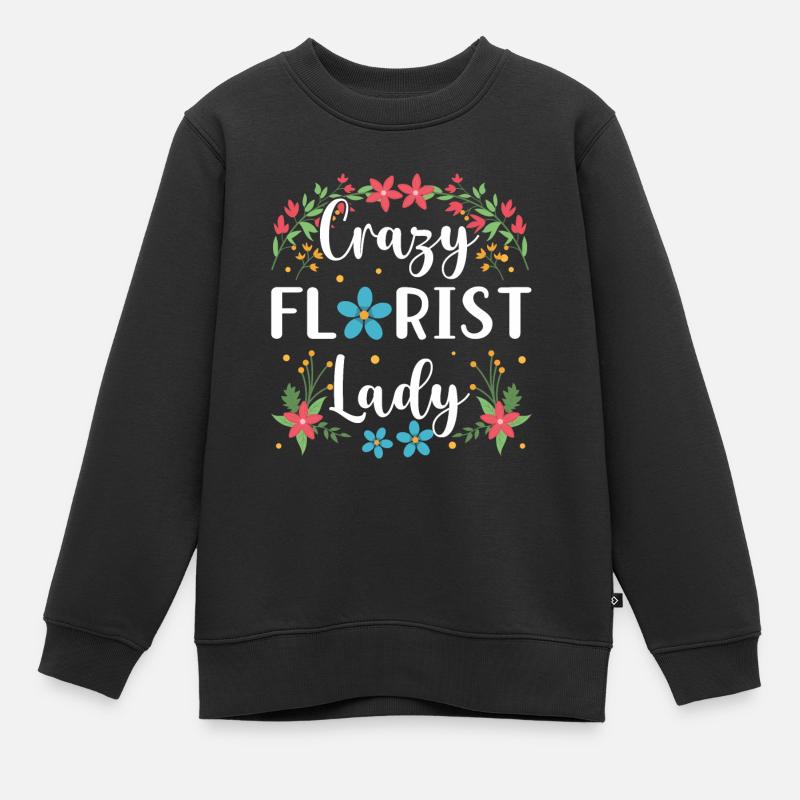 Fleurs Fleuriste fleuriste fleuriste fleuriste fleur - Sweat Premium enfant bio - noir