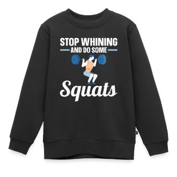 Kniebeugen Squat Gewichtheben Gym Workout Squats - Kinder Premium Organic Sweatshirt - Schwarz - Vorne - AI Model Kid Female (0cm)