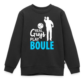 Pétanque Pétanque Pétanque Pétanque Hommes Hommes Garçons - Sweat Premium enfant bio - noir - Devant - AI Model Kid Female (0cm)