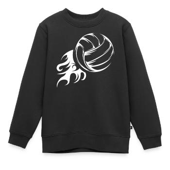 Voleyball Feuerball Symbol icon Illustration Logo - Kinder Premium Organic Sweatshirt - Schwarz - Vorne - AI Model Kid Female (0cm)
