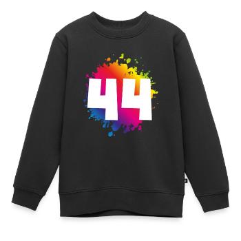 44 nombre de taches - Sweat Premium enfant bio - noir - Devant - AI Model Kid Female (0cm)
