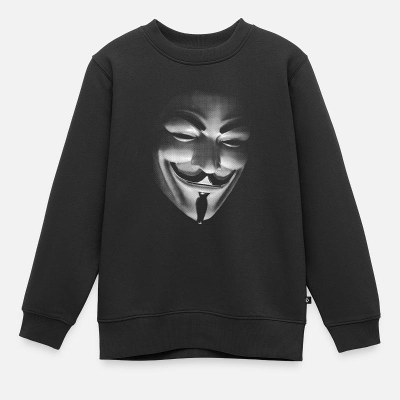 Masque de Guy Fawke - Sweat Premium enfant bio - noir