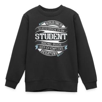 Student - Kinder Premium Organic Sweatshirt - Schwarz - Vorne - AI Model Kid Female (0cm)