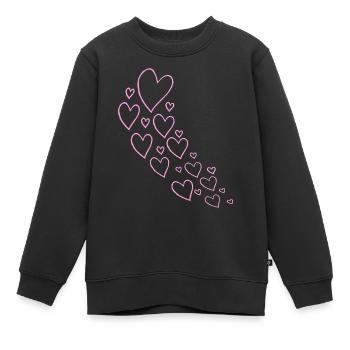 Aufsteigende Rosa Herzen - Kinder Premium Organic Sweatshirt - Schwarz - Vorne - AI Model Kid Female (0cm)