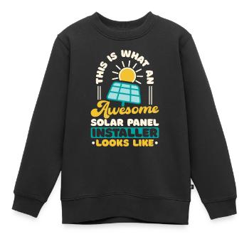 Solarmodul-Installateur - Kinder Premium Organic Sweatshirt - Schwarz - Vorne - AI Model Kid Female (0cm)