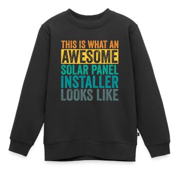 Solarmodul-Installateur - Kinder Premium Organic Sweatshirt - Schwarz - Vorne - AI Model Kid Female (0cm)