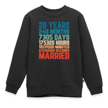 20 ans mariage mariage mariage dire cadeau - Sweat Premium enfant bio - noir - Devant - AI Model Kid Female (0cm)