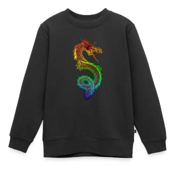 Dragon chinois - Sweat Premium enfant bio - noir - Devant - AI Model Kid Female (0cm)
