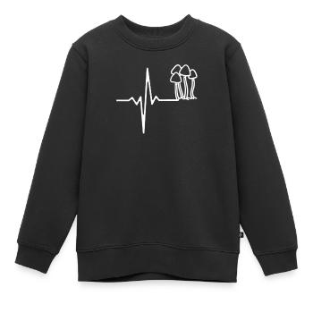 Champignon dans les champignons Cueilleur de champignons - Sweat Premium enfant bio - noir - Devant - AI Model Kid Female (0cm)
