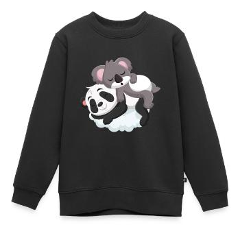 Koala und Panda kuscheln - Kinder Premium Organic Sweatshirt - Schwarz - Vorne - AI Model Kid Female (0cm)