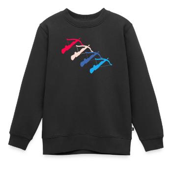 Vintage Retro Crossbow Shooter Cadeau - Sweat Premium enfant bio - noir - Devant - AI Model Kid Female (0cm)