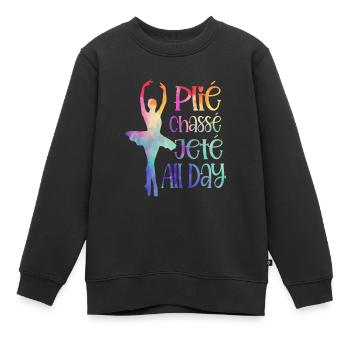 Ballerine Plié Chassé Jeté Danseuse de Ballet - Sweat Premium enfant bio - noir - Devant - AI Model Kid Female (0cm)