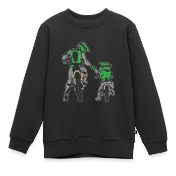 Motocross Vater & Sohn Motorradfahrer Geschenk - Kinder Premium Organic Sweatshirt - Schwarz - Vorne - AI Model Kid Female (0cm)