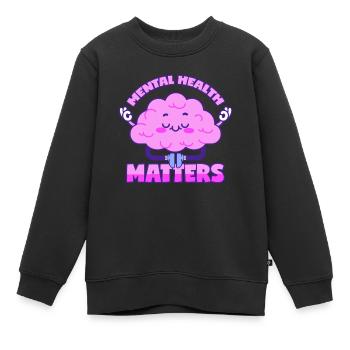Santé mentale Thérapie psychique Cerveau - Sweat Premium enfant bio - noir - Devant - AI Model Kid Female (0cm)