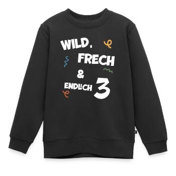 Kindergeburtstag dritter Geburtstag Junge Mädchen - Kinder Premium Organic Sweatshirt - Schwarz - Vorne - AI Model Kid Female (0cm)
