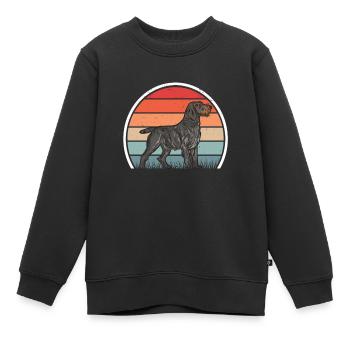 Deutsch Drahthaar Retro German Wirehaired Vintage - Kinder Premium Organic Sweatshirt - Schwarz - Vorne - AI Model Kid Female (0cm)