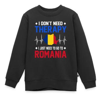 Roumanie - Sweat Premium enfant bio - noir - Devant - AI Model Kid Female (0cm)