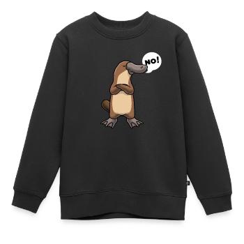 Sturer Schnabeltier lustige Tiere - Kinder Premium Organic Sweatshirt - Schwarz - Vorne - AI Model Kid Female (0cm)