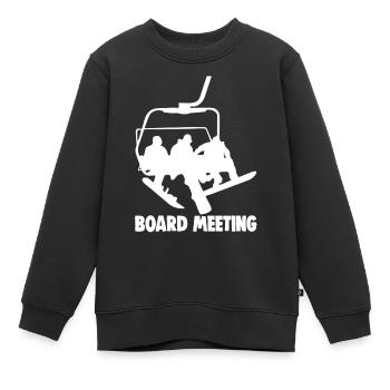 Réunion du conseil d’administration sur les remontées mécaniques - Snowboard Fun Gift - Sweat Premium enfant bio - noir - Devant - AI Model Kid Female (0cm)