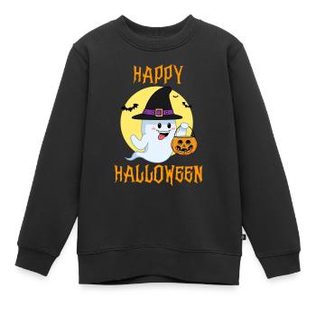 Halloween Halloween Halloween Halloween Halloween - Sweat Premium enfant bio - noir - Devant - AI Model Kid Female (0cm)