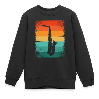 Saxophon Saxophonist - Kinder Premium Organic Sweatshirt - Schwarz - Vorne - AI Model Kid Female (0cm)