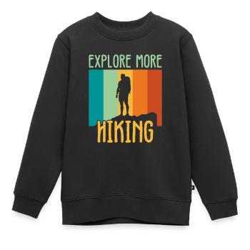 Explore more hiking - Kinder Premium Organic Sweatshirt - Schwarz - Vorne - AI Model Kid Female (0cm)