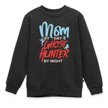 Mom By Day Ghost Hunter By Night Halloween Creepy - Kinder Premium Organic Sweatshirt - Schwarz - Vorne - AI Model Kid Female (0cm)