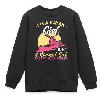 Kayak Canoë Kayak Je suis une fille de kayak - Sweat Premium enfant bio - noir - Devant - AI Model Kid Female (0cm)